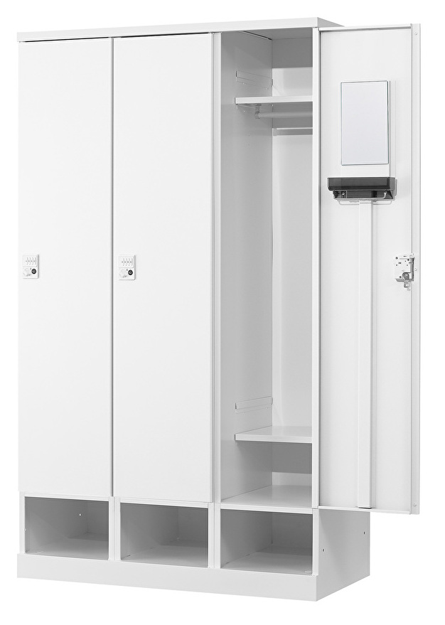 3人用更衣ロッカー ダイヤル錠タイプ RLK-TKD310-WTW 幅1050×奥行515×高さ1790mm