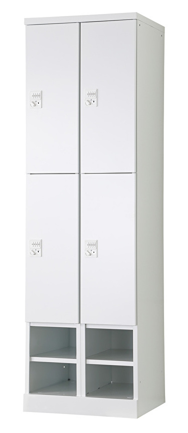 4人用更衣ロッカー　可動棚式 ダイヤル錠タイプ RLK-TKKD4452-WTW 幅525×奥行515×高さ1790mm