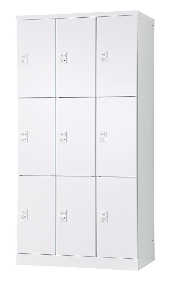 9人用更衣ロッカー エンプティ式 ダイヤル錠タイプ RLK-TTD9390-WTW 幅900×奥行515×高さ1790mm