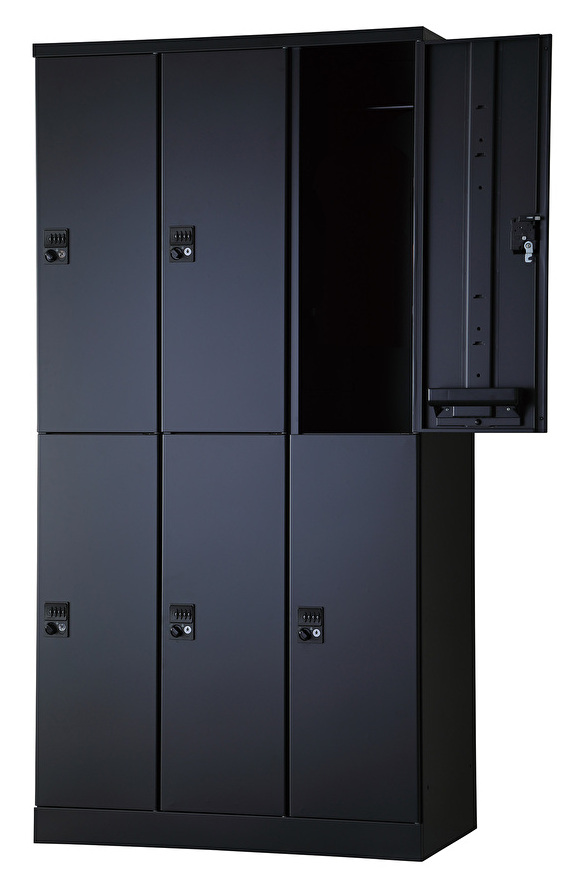 6人用更衣ロッカー　ハンガーパイプ式 ダイヤル錠タイプ RLK-TTPD6290-BMB 幅900×奥行515×高さ1790mm