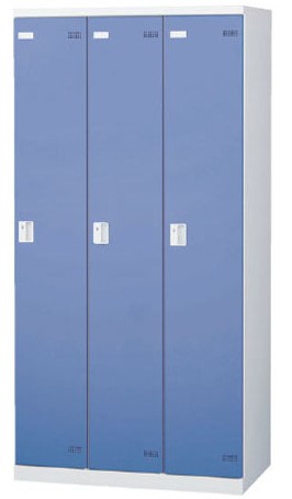 SLBB-3-B （ボタン錠・扉色 ブルー） SEIKO FAMILY 生興 3人用ロッカー 幅900×奥行515×高さ1800mm