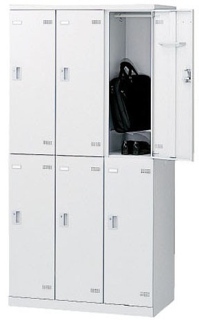 SLBW-6-D2 （ダイヤル錠・扉色 ホワイト） SEIKO FAMILY 生興 6人用ロッカー 幅900×奥行515×高さ1800mm