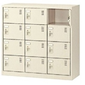 SLC-M12-N2 3列4段・12人用シューズロッカー（南京錠） 幅900×奥行380×高さ880mm