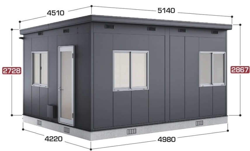 SS3-5042JPA イナバ物置 コモ・スペース 一般型 間口4980×奥行4220×高さ2867（2728）mm