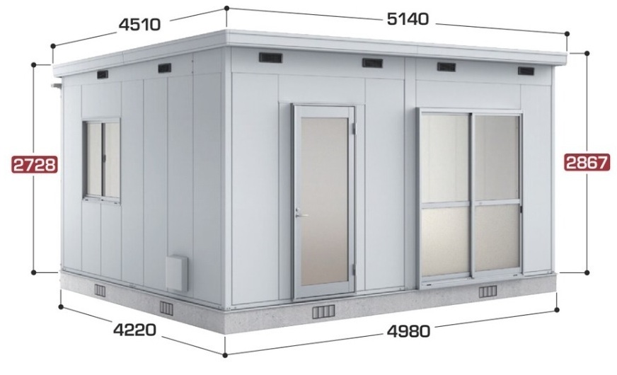 SS3-5042JPC イナバ物置 コモ・スペース 一般型 間口4980×奥行4220×高さ2867（2728）mm