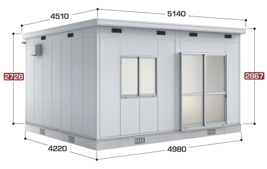 SS3-5042JUB イナバ物置 コモ・スペース 多雪型 間口4980×奥行4220×高さ2867（2728）mm
