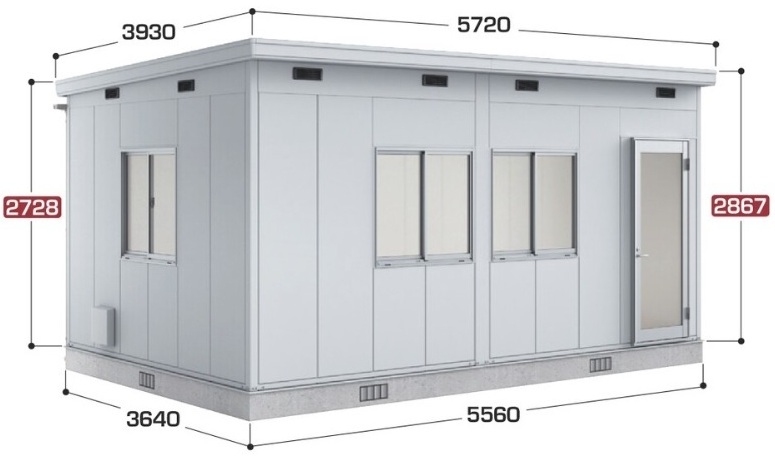 SS3-5636JPA イナバ物置 コモ・スペース 一般型 間口5560×奥行3640×高さ2867（2728）mm