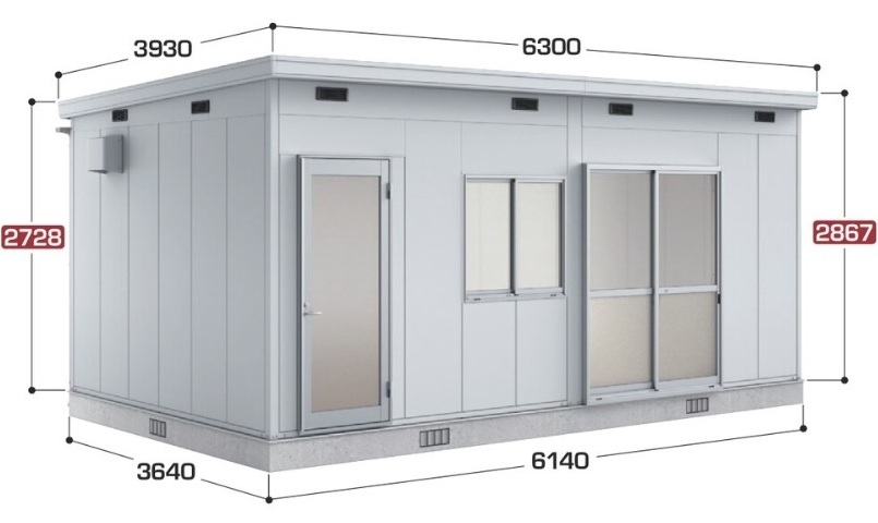 SS3-6136JPC イナバ物置 コモ・スペース 一般型 間口6140×奥行3640×高さ2867（2728）mm