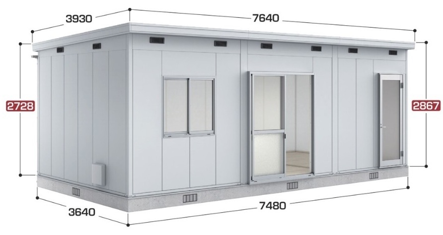 SS3-7536JPC イナバ物置 コモ・スペース 一般型 間口7480×奥行3640×高さ2867（2728）mm