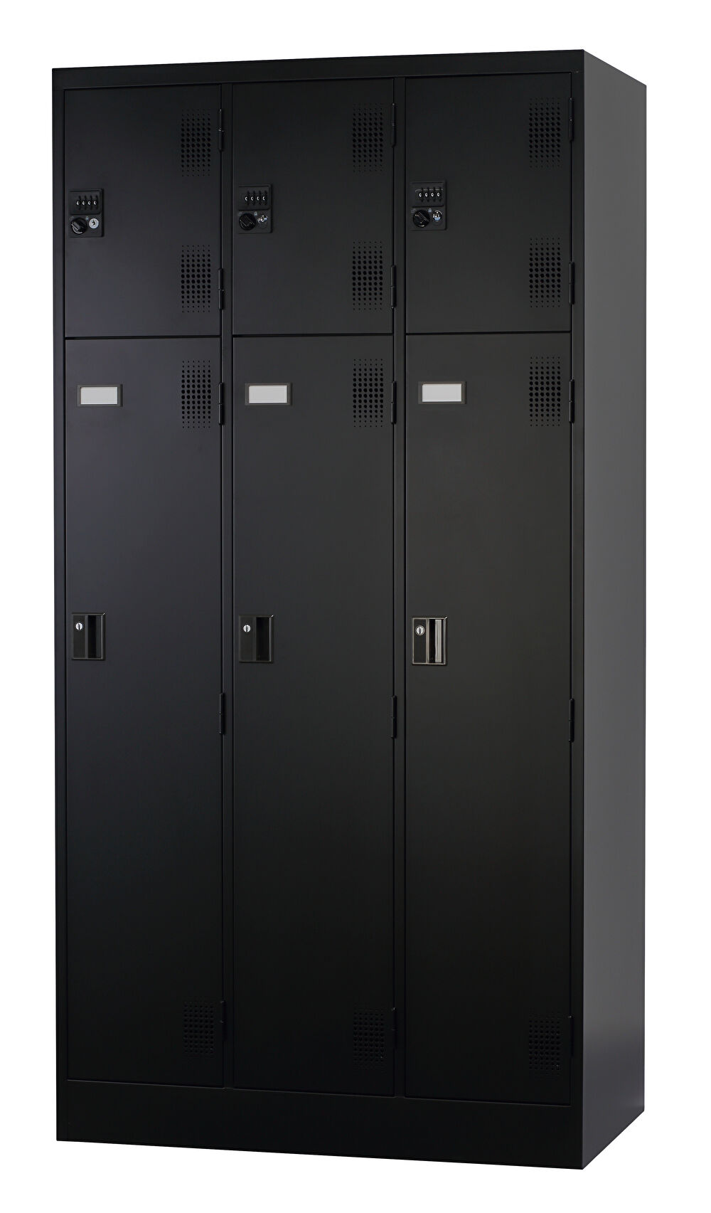 スチール 3人用ロッカー 【シリンダー錠】 TLK-DS6-MB 幅900×奥行515×高さ1790mm（受注生産品）