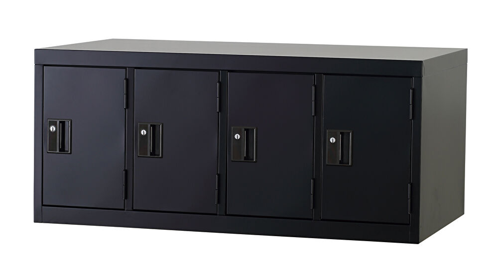 スチール 4人用ロッカー 【内筒交換錠】 TLK-UN4-MB 幅900×奥行515×高さ400mm（受注生産品）