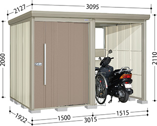タクボ物置 Mr.ストックマンプラスアルファ TP-Z3019 一般型　結露減少型 幅3015×奥行1922×高さ2110mm