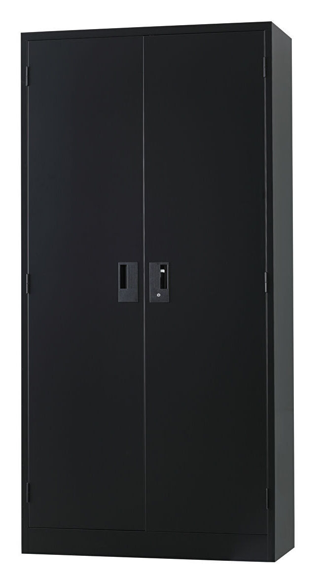 両開き書庫（引出し付き） TS-36HDN-MB （マットブラック）  幅880×奥行380×高さ1790