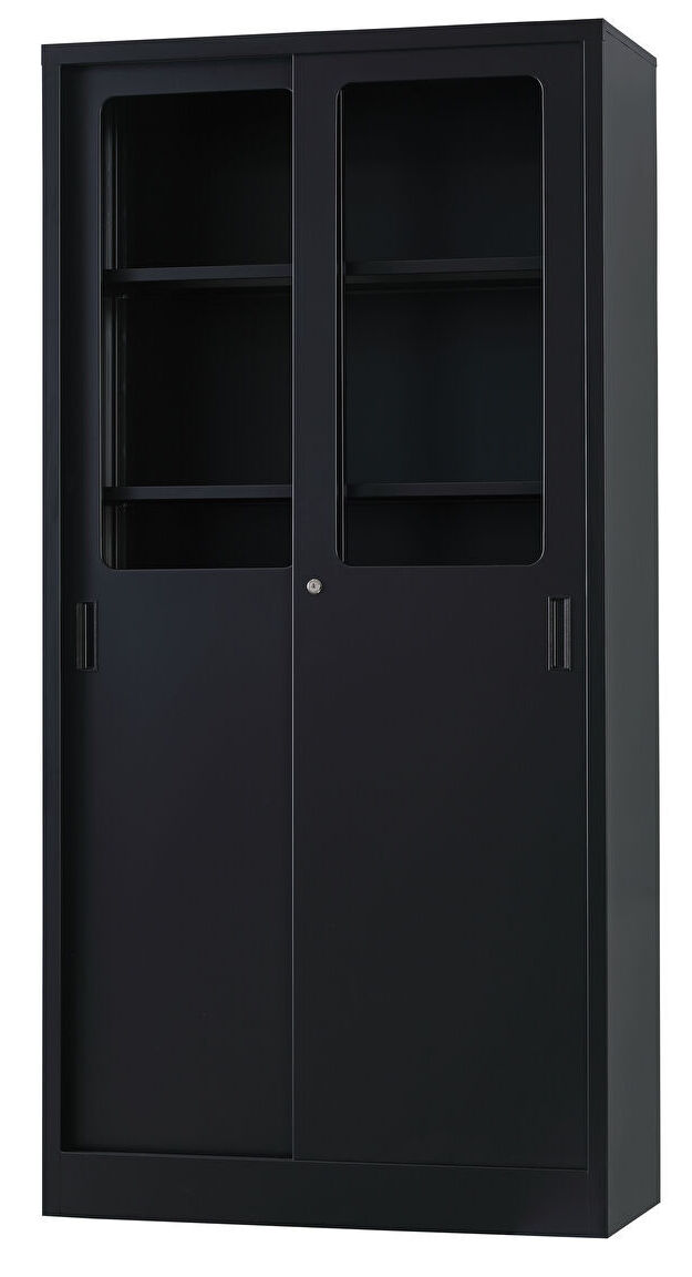 コンビ引戸書庫　 TS-36SG-MB （マットブラック）  幅880×奥行400×高さ1790