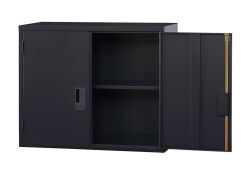両開き 上置書庫 A4-32H-MB （マットブラック） 幅880×奥行400×高さ730