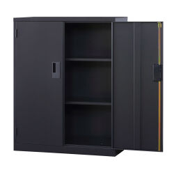 両開き 下置書庫 A4-34H-MB （マットブラック） 幅880×奥行400×高さ1120