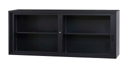 ガラス引戸　上置書庫 A4-62G-MB （マットブラック） 幅1760×奥行400×高さ730