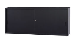 スチール引戸　上置書庫 A4-62S-MB （マットブラック） 幅1760×奥行400×高さ730