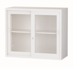 【国産】ガラス引戸書庫　ALZ-G32 幅880×奥行380×高さ750mm