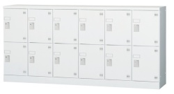 12人用ロッカー（6列2段）GLK-S12YSW　※窓付きタイプ（受注生産・納期約1ヶ月） 幅1800×奥行380×高さ880