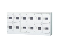 12人用ロッカー（6列2段） GLK-D12DYSW 窓付き（ダイヤル錠・受注生産） 幅1800×奥行450×高さ880mm