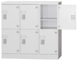 6人用ロッカー（3列2段：深型）GLK-S6DSW ※窓付きタイプ（受注生産・納期約1ヶ月） 幅900×奥行450×高さ880