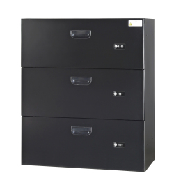 スチール ラテラル書庫3段・ダイヤル錠（受注生産） 下置き用 HOS-DL3XN-B 幅900×奥行450×高さ1050mm