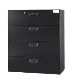 スチール ラテラル書庫4段 下置き用 HOS-L4X-B 幅900×奥行450×高さ1050mm