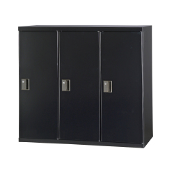 スチール 片開き書庫3列 上下兼用・シリンダー錠 HOS-SS31-B 幅900×奥行450×高さ820mm