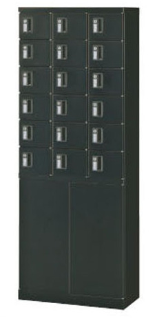 KLKK-18H-TNBK (内筒交換錠タイプ) 18人用貴重品ロッカー 幅600×奥行300×高さ1600mm