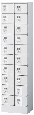 KLKW-20-D (ダイヤル錠タイプ) 20人用貴重品ロッカー 幅400×奥行300×高さ1600mm