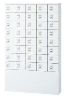KLKW-S40-K (錠無しタイプ) 40人用貴重品ロッカー 幅1000×奥行250×高さ1600mm