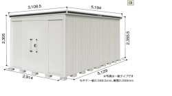ヨド物置 エルモ（側面扉タイプ）LMD-2951H　背高Hタイプ　幅2914×奥行5129×高さ2355.5mm