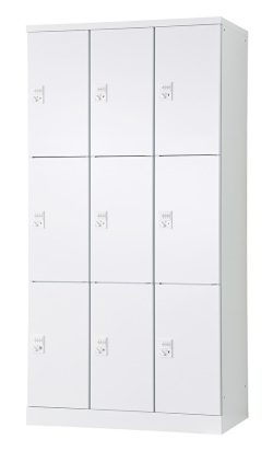 9人用更衣ロッカー エンプティ式 ダイヤル錠タイプ RLK-TTD9390-WTW 幅900×奥行515×高さ1790mm