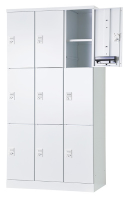 9人用更衣ロッカー　可動棚式 ダイヤル錠タイプ RLK-TTKD9390-WTW 幅900×奥行515×高さ1790mm
