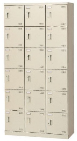 SLB-18-S2 SEIKO FAMILY 生興 3列6段/18人用シューズボックス 錠付きタイプ 幅900×奥行350×高さ1800mm
