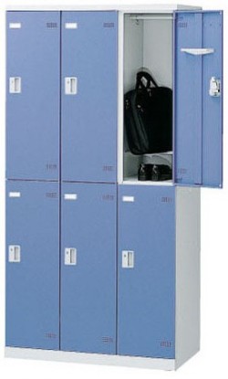 SLBB-6-R （コインリターン錠タイプ・扉色 ブルー） SEIKO FAMILY 生興 6人用ロッカー 幅900×奥行515×高さ1800mm