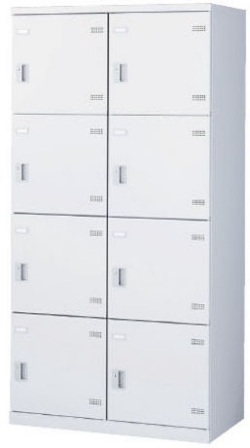 SLBW-8W-R （コインリターン錠タイプ・扉色 ホワイト） SEIKO FAMILY 生興 8人用ロッカー 幅900×奥行515×高さ1800mm