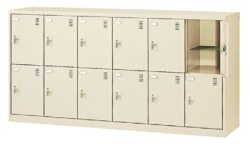 SLC-D12Y-D2 6列2段（奥深）・12人用シューズロッカー（ダイヤル錠） 幅1755×奥行450×高さ880mm