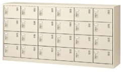 SLC-24Y-S2 6列4段・24人用シューズロッカー（錠付） 幅1755×奥行380×高さ880mm