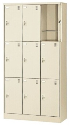 SLC-D9T-K2 3列3段（奥深）・9人用 シューズロッカー（錠無し） 幅900×奥行450×高さ1790mm