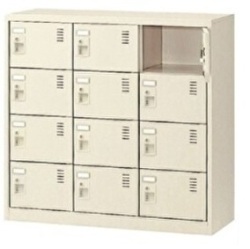 SLC-M12-D2 3列4段・12人用シューズロッカー（ダイヤル錠） 幅900×奥行380×高さ880mm