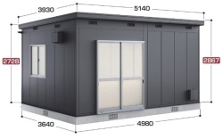SS3-5036JUB イナバ物置 コモ・スペース 多雪型 間口4980×奥行3640×高さ2867（2728）mm