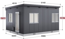 SS3-5042JUA イナバ物置 コモ・スペース 多雪型 間口4980×奥行4220×高さ2867（2728）mm