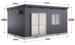 SS3-5636JUB イナバ物置 コモ・スペース 多雪型 間口5560×奥行3640×高さ2867（2728）mm