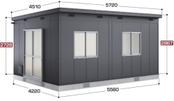 SS3-5642JPB イナバ物置 コモ・スペース 一般型 間口5560×奥行4220×高さ2867（2728）mm