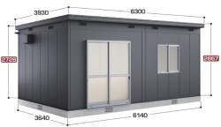 SS3-6136JUB イナバ物置 コモ・スペース 多雪型 間口6140×奥行3640×高さ2867（2728）mm