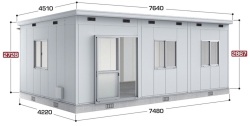 SS3-7542JPB イナバ物置 コモ・スペース 一般型 間口7480×奥行4220×高さ2867（2728）mm