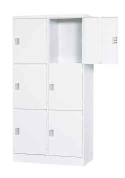 スチール 6人用ロッカー 2列3段浅型ダイヤル錠 TLK-DC6S 幅900×奥行450×高さ1790mm