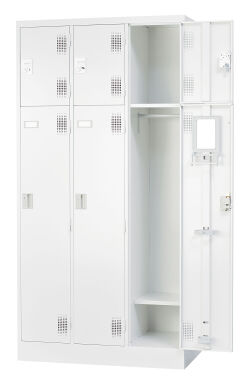 スチール 3人用ロッカー 【シリンダー錠】 TLK-DS6 幅900×奥行515×高さ1790mm（受注生産品）